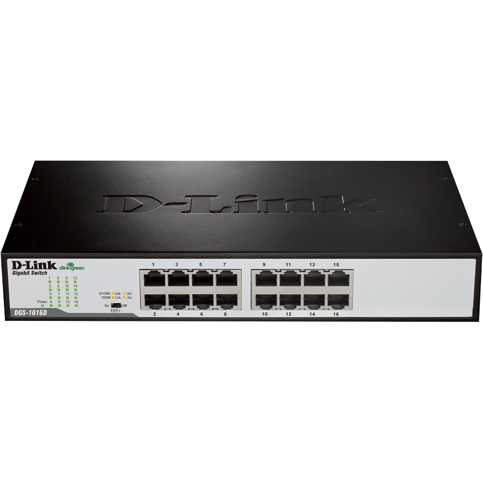 D-Link DGS-1016D Switch 16 Ports Gigabit Métallique - Réseau Haut Débit Pour Bureau Et Maison