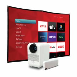 HP CC180 3-in-1 Portable Projector with 65W PD Mobile Powerbank & 84" Screen Display Bundle (HP-CC180W)