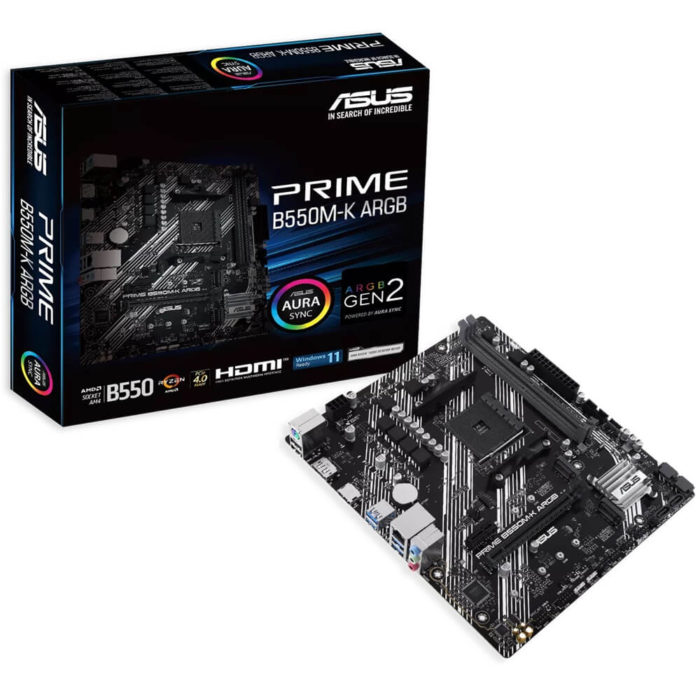 ASUS PRIME B550M-K ARGB AM4 Micro ATX Motherboard Gaming